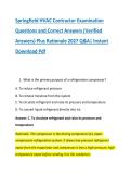 Springfield HVAC Contractor Examination &NewLine;Questions and Correct Answers &lpar;Verified &NewLine;Answers&rpar; Plus Rationale 2027 Q&A&vert; Instant &NewLine;Download Pdf