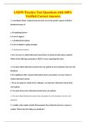 LMSW Practice Test Questions with 100&percnt;&NewLine;Verified Correct Answers