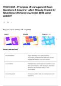 WGU C483 - Principles of Management Exam Questions & Answers &vert; Latest Already Graded A&plus; &vert;Questions with Correct Answers 2026 latest update&excl;&excl;