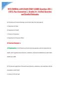 NYS FUNERAL LAW EXAM STUDY GUIDE Questions 200 &vert; &NewLine;100&percnt; Pass Guaranteed &vert; Graded A&plus; Verified Questions &NewLine;and Detailed Rationales
