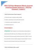 WGU C722 Project Management Objective Assessment &NewLine;Actual Exam Questions and Answers &vert; 100&percnt; Pass &NewLine;Guaranteed &vert; Graded A&plus;