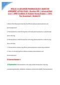 WGU D116 ADVANCED PHARMACOLOGY OBJECTIVE &NewLine;ASSESSMENT ACTUAL EXAM &ndash; Questions 200 &vert; Advanced&sol;Hard &NewLine;Level &vert; APRN Candidates & Graduate Nursing Students &vert; 100&percnt; &NewLine;Pass Guaranteed &vert; Graded A&plus;
