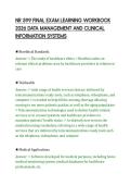 NR 599 FINAL EXAM LEARNING WORKBOOK&NewLine;2026 DATA MANAGEMENT AND CLINICAL&NewLine;INFORMATION SYSTEMS