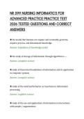 NR 599 NURSING INFORMATICS FOR&NewLine;ADVANCED PRACTICE PRACTICE TEST&NewLine;2026 TESTED QUESTIONS AND CORRECT&NewLine;ANSWERS