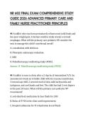 NR 602 FINAL EXAM COMPREHENSIVE STUDY&NewLine;GUIDE 2026 ADVANCED PRIMARY CARE AND&NewLine;FAMILY NURSE PRACTITIONER PRINCIPLES