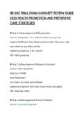 NR 602 FINAL EXAM CONCEPT REVIEW GUIDE&NewLine;2026 HEALTH PROMOTION AND PREVENTIVE&NewLine;CARE STRATEGIES