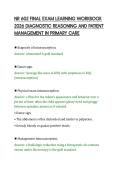 NR 602 FINAL EXAM LEARNING WORKBOOK&NewLine;2026 DIAGNOSTIC REASONING AND PATIENT&NewLine;MANAGEMENT IN PRIMARY CARE&NewLine;