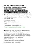 NR 602 NR602 FINAL EXAM&NewLine;PRIMARY CARE CHILDBEARING&NewLine;CHILDREARING FAMILY 2026&NewLine;STUDY GUIDE COMPREHENSIVE&NewLine;QUESTIONS ANSWERS VERIFIED A&plus;