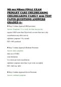 NR 602 NR602 FINAL EXAM&NewLine;PRIMARY CARE CHILDBEARING&NewLine;CHILDREARING FAMILY 2026 TEST&NewLine;PAPER QUESTIONS ANSWERS&NewLine;GRADED A&plus;
