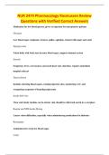NUR 2474 Pharmacology Rasmussen Review&NewLine;Questions with Verified Correct Answers
