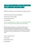 NR 607 EXAM REVIEW SOLVED QUESTIONS&NewLine;WITH VERIFIED ANSWERS SHEET