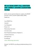 NR 607 EXAM SCRIPT FULL QUESTIONS&NewLine;AND CORRECT ANSWERS GUARANTEED&NewLine;TO PASS&NewLine;
