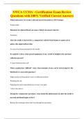 NWCA CCMA - Certification Exam Review&NewLine;Questions with 100&percnt; Verified Correct Answers