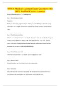 NWCA Medical Assistant Exam Questions with&NewLine;100&percnt; Verified Correct Answers
