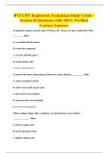 RVIA RV Registered Technician Study Guide -&NewLine;Section B Questions with 100&percnt; Verified&NewLine;Correct Answers