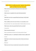 WGU D313 Cardiovascular System Questions&NewLine;with Verified Correct Answers