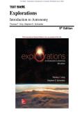Test Bank - Explorations&colon; Introduction to Astronomy 9th Edition &lpar;Arny&comma; 2020&rpar;&comma; Chapter 1-12&vert; All Chapters