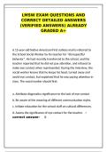LMSW Exam Questions & Verified Answers&colon; A&plus; Graded Study Guide&NewLine;