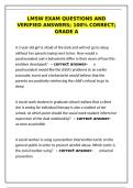LMSW Exam Questions & Verified Answers&colon; Grade A Study Guide&NewLine;