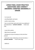 LMSW Final Exam Practice Questions & Verified Answers&colon; A Grade Study Guide