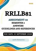RRLLB81 Assignment 2 Semester 2 Answers and Guidelines &vert;&vert;&lpar;The Scope and Limits of Judicial Review under Constitutional Supremacy&semi;&rpar;&vert;Due Date 10 September 2026