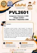 PVL2601 Assignment 2 &lpar;COMPLETE ANSWERS&rpar; Semester 2 2026 - DUE  September 2026