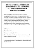 LMSW ASWB Practice Exam&colon; Complete Question Bank & Verified Answers