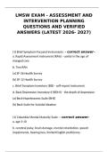 LMSW Exam&colon; Assessment & Intervention Planning Questions & Verified Answers 2026-2027&NewLine;