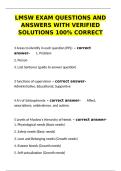 LMSW Exam Questions & Verified Solutions&colon; 100&percnt; Correct Study Guide