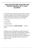 LMSW WB Exam Prep Questions & Verified Answers&colon; 100&percnt; Accurate Study Guide&NewLine;