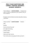 PMH-C Exam Questions & Verified Answers&colon; A&plus; Graded Study Guide&NewLine;