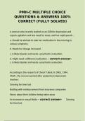 PMH-C Multiple Choice Questions & Answers&colon; 100&percnt; Correct Study Guide