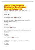 Section C Test Bank Risk Management Questions and Answers Updated 2026