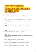 Risk Management Questions and Answers Updated 2026