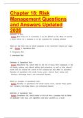 Chapter 18 Risk Management Questions and Answers Updated 2026&period;pdf&NewLine;&NewLine;