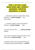 PMH-C Actual Exam Questions & Verified Answers&colon; A Grade Study Guide&NewLine;