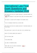 International Law Final Exam Questions and Answers Updated 2026&period;