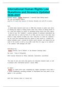 International Human Rights Law Questions and Answers Updated 2026