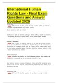 International Human Rights Law - Final Exam Questions and Answer Updated 2026