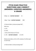 PTCB Exam Practice Questions & Correct Answers&colon; A Grade Study Guide&NewLine;