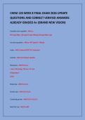 CHEM 120 WEEK 8 FINAL EXAM 2026 UPDATE&NewLine;QUESTIONS AND CORRECT VERIFIED ANSWERS&NewLine;ALREADY GRADED A&plus; &lpar;BRAND NEW VISION&rpar;