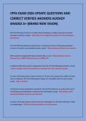 CPFA EXAM 2026 UPDATE QUESTIONS AND&NewLine;CORRECT VERIFIED ANSWERS ALREADY&NewLine;GRADED A&plus; &lpar;BRAND NEW VISION&rpar;