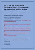 HESI CRITICAL CARE EXAM 2026 UPDATE&NewLine;QUESTIONS AND CORRECT VERIFIED ANSWERS&NewLine;ALREADY GRADED A&plus; &lpar;BRAND NEW VISION&rpar;