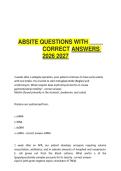 ABSITE QUESTIONS WITH CORRECT ANSWERS 2026 verified soln
