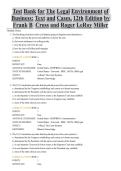 Test Bank for The Legal Environment of Business&colon; Text and Cases&comma; 12th Edition by Frank B&period; Cross and Roger LeRoy Miller&NewLine;