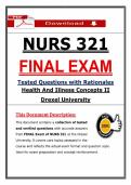 NURS 321 &ndash; Health and Illness Concepts II&comma; Drexel University &ndash; Final Exam Questions with Rationales