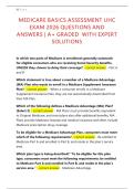 MEDICARE BASICS ASSESSMENT UHC  EXAM 2026 QUESTIONS AND &NewLine;ANSWERS &vert; A&plus; GRADED  WITH EXPERT SOLUTIONS 