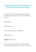 Adult Health Nursing Exam Practice Latest 2026&sol;2027 Questions and &NewLine;Correct Detailed Answers with Rationales Already Graded A&plus; 