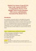 Florida Civic Literacy Exam &lpar;FCLE&rpar; Study Guide Updated 2026&sol;2027 &ndash; &NewLine;A Comprehensive Review of 315 Multiple Choice Practice Questions&NewLine; With Answers and Rationales&vert; Guaranteed Pass &lpar;Brand New&excl;&excl;&rpar;&NewLine;