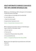 HEALTH INFORMATICS BUNDLED EXAM MOCK&NewLine;TEST WITH ANSWER RATIONALES 2026&NewLine;